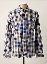 Chemise manches longues poches bleu DELAHAYE homme
