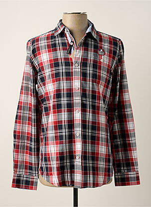 Chemise manches longues manches longues rouge DELAHAYE homme