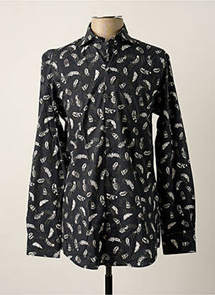 Chemise manches longues imprimé fantaisie noir R2 AMSTERDAM homme