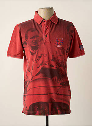 Polo sérigraphie manches courtes rouge DELAHAYE homme