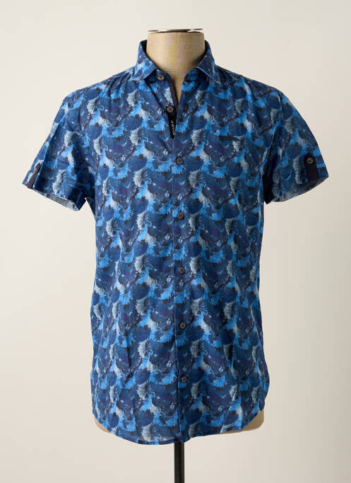 Chemise manches courtes bleu DELAHAYE pour homme