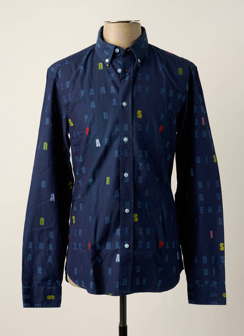 Chemise manches longues bleu KENZO pour homme