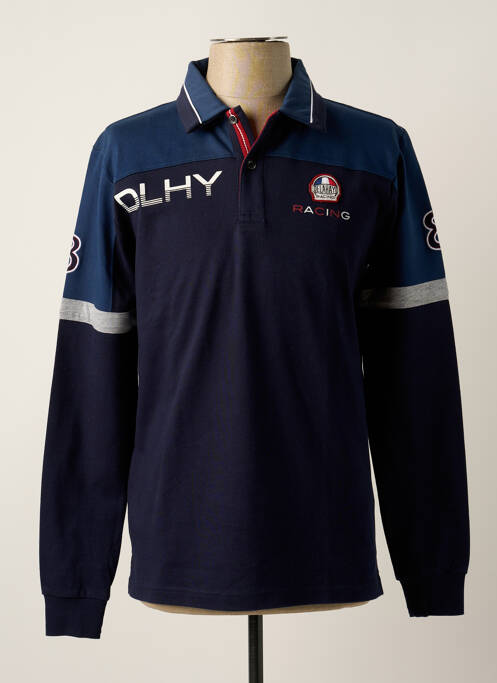 Polo bleu DELAHAYE pour homme