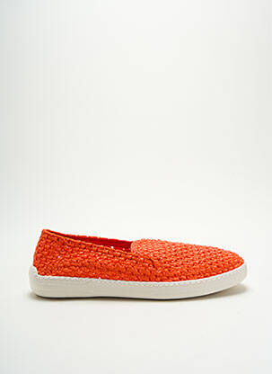 Slip ons tissage satiné bout rond orange LE DD homme