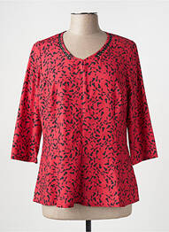 Blouse imprimé fleurs manches 3/4 rouge GREGORY PAT femme