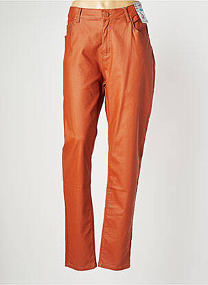 Pantalon slim tissage enduit taille haute orange S.QUISE femme