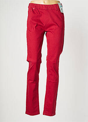 Jegging tissage popeline taille haute rouge S.QUISE femme
