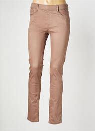 Jegging tissage popeline taille haute marron S.QUISE femme