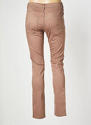 Jegging tissage popeline taille haute marron S.QUISE femme