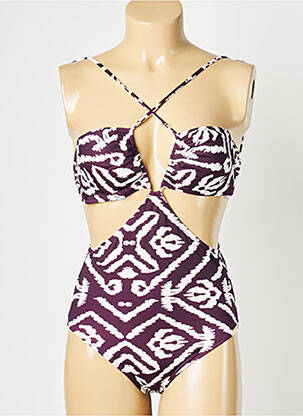 Maillot de bain 1 pièce imprimé fantaisie violet WATERCULT femme