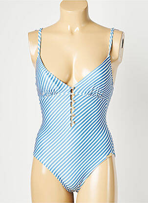 Maillot de bain 1 pièce stretch bleu WATERCULT femme