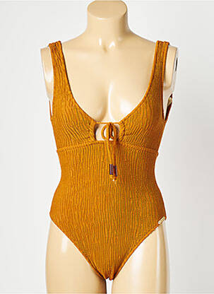 Maillot de bain 1 pièce stretch marron WATERCULT femme