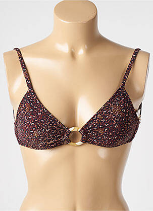 Haut de maillot de bain stretch haut triangles marron WATERCULT femme