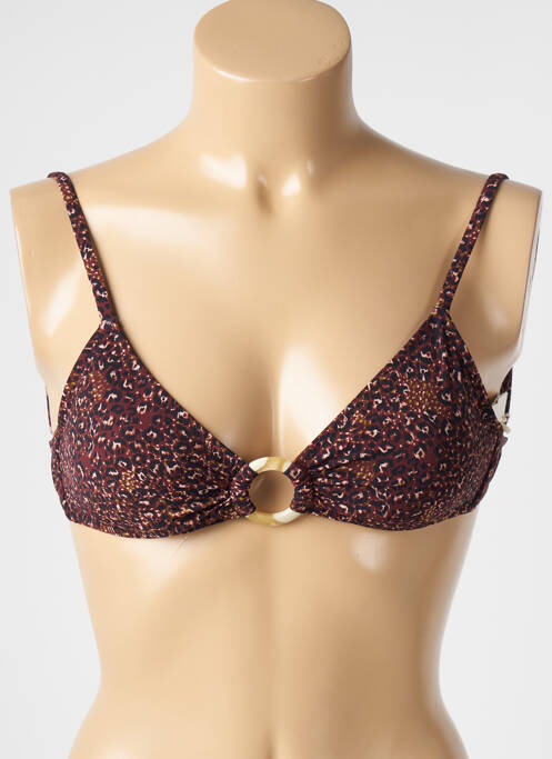 Haut de maillot de bain stretch haut triangles marron WATERCULT femme