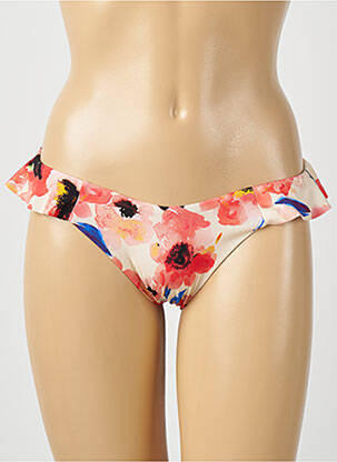 Bas de maillot de bain imprimé fantaisie culotte beige WATERCULT femme
