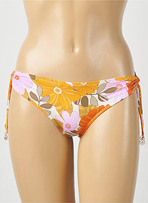 Bas de maillot de bain imprimé fleurs bikini beige WATERCULT femme