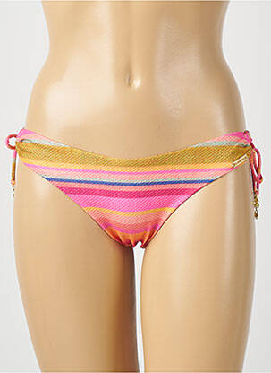 Bas de maillot de bain imprimé rayures bikini rose WATERCULT femme