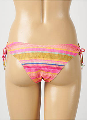 Bas de maillot de bain imprimé rayures bikini rose WATERCULT femme