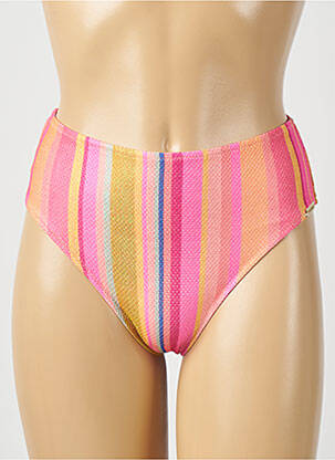 Bas de maillot de bain imprimé rayures culotte rose WATERCULT femme