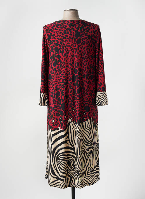 Robe mi-longue rouge YOEK pour femme