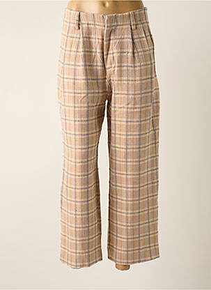 Pantalon 7/8 taille haute taille haute beige SEE U SOON femme