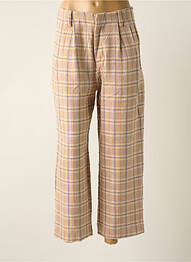 Pantalon 7/8 taille haute taille haute beige SEE U SOON femme
