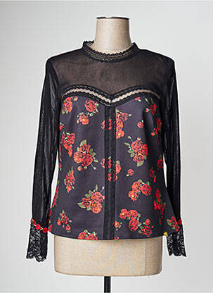 Top coupe cintrée manches longues noir PAUL BRIAL femme