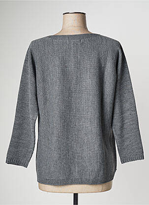 Pull tissage chiné manches 3/4 gris DANEVA femme