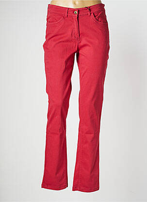 Pantalon slim tissage popeline taille normale rouge ÉTYMOLOGIE femme