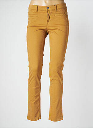 Pantalon slim tissage popeline taille normale jaune STARK femme