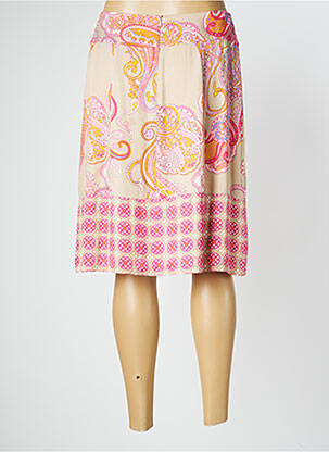 Jupe mi-longue taille à pinces rose BETTY BARCLAY femme