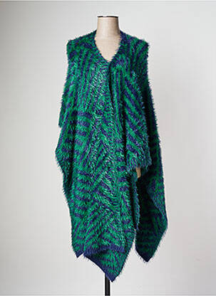 Poncho col v vert MARBLE femme