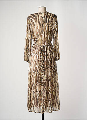 Robe longue manches longues manches longues beige BURTON femme