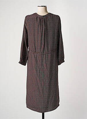 Robe mi-longue manches longues manches longues marron COMPTOIR DES COTONNIERS femme