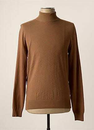 Pull stretch manches longues marron DEFACTO homme