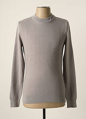 Pull stretch manches longues gris DEFACTO homme
