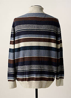 Pull col roulé stretch manches longues bleu STATE OF ART homme