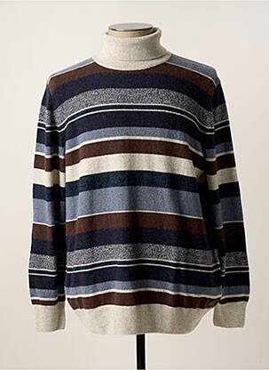 Pull col roulé bleu STATE OF ART pour homme