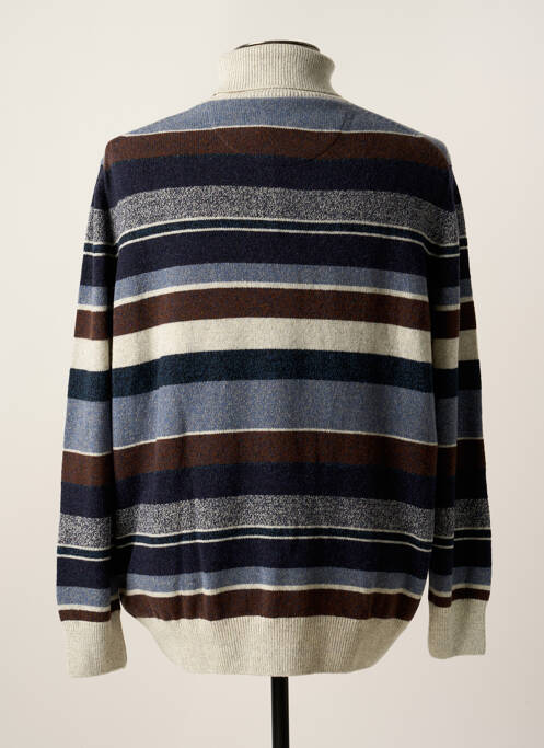 Pull col roulé stretch manches longues bleu STATE OF ART homme