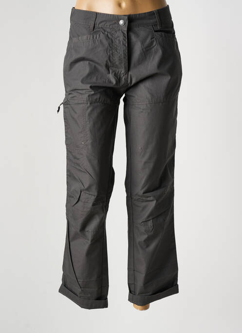 Pantalon droit tissage popeline taille normale gris TRESPASS femme