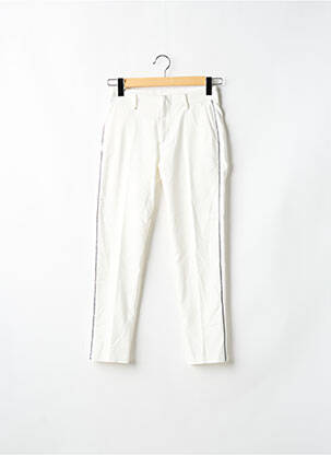Pantalon 7/8 stretch taille normale blanc REIKO femme