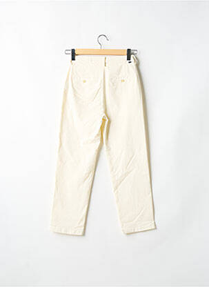 Pantalon chino fermeture zippée sous rabat boutonné taille haute beige REIKO femme