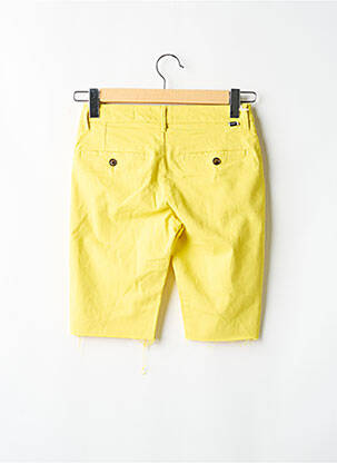 Bermuda fermeture zippée sous rabat avec crochet taille normale jaune REIKO femme