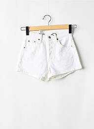 Short tissage denim taille haute blanc LEVIS femme