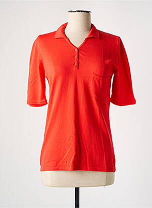 Pull coupe cintrée manches courtes orange MONTAGUT femme