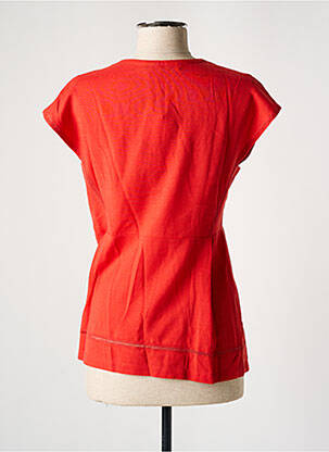 Blouse tissage popeline manches courtes orange COMPTOIR DES COTONNIERS femme