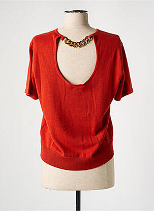 Pull stretch manches courtes orange RODIER femme