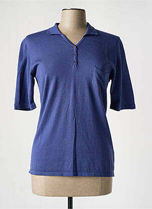 Pull coupe cintrée manches courtes bleu MONTAGUT femme