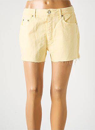 Short tissage denim taille normale jaune REIKO femme