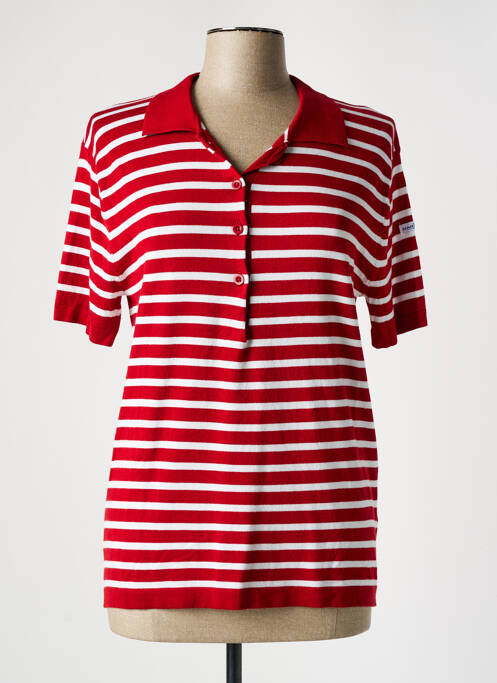 Pull coupe cintrée manches courtes rouge MARINER femme